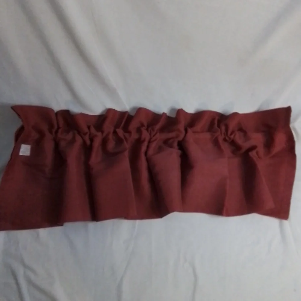 Set of four Burnt Red Rod Pocket Curtain Toppers